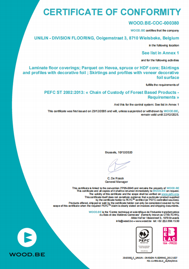 PEFC認(rèn)證(三層實(shí)木復(fù)合地板）
